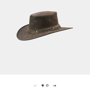 Rugged Brown Leather Cowboy Hat